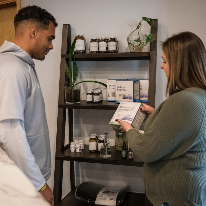 Dr. Kacey Skelly discussing natural supplements with a patient